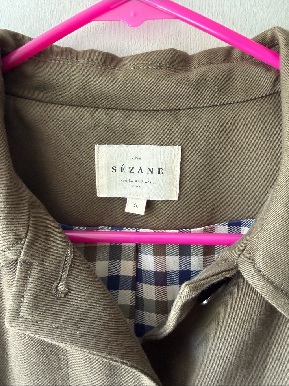 Sezane Clyde Trench Dark Green size 36 - Picture 2 of 3